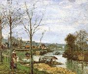 Camille Pissarro Seine River Edge Sweden oil painting artist